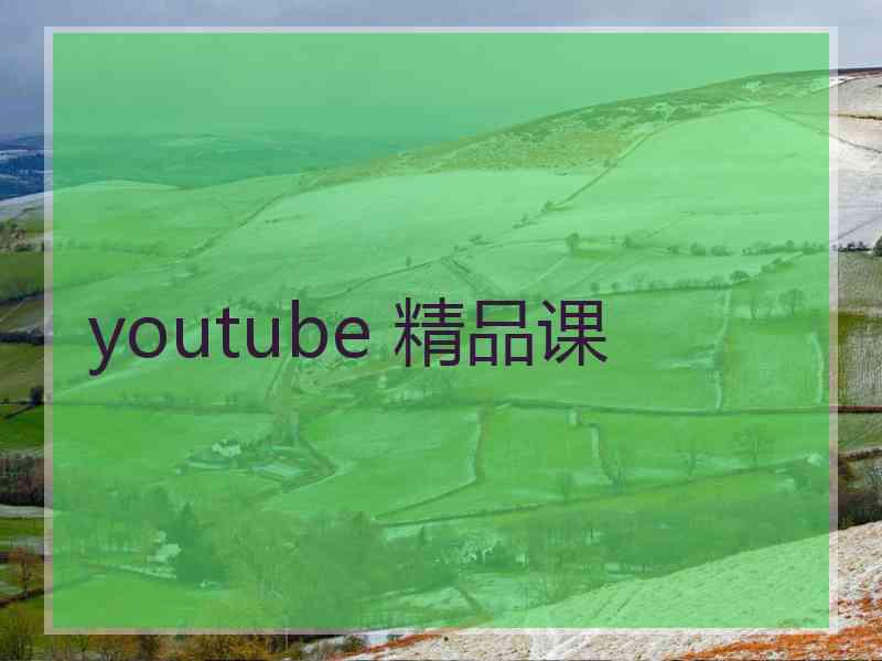 youtube 精品课