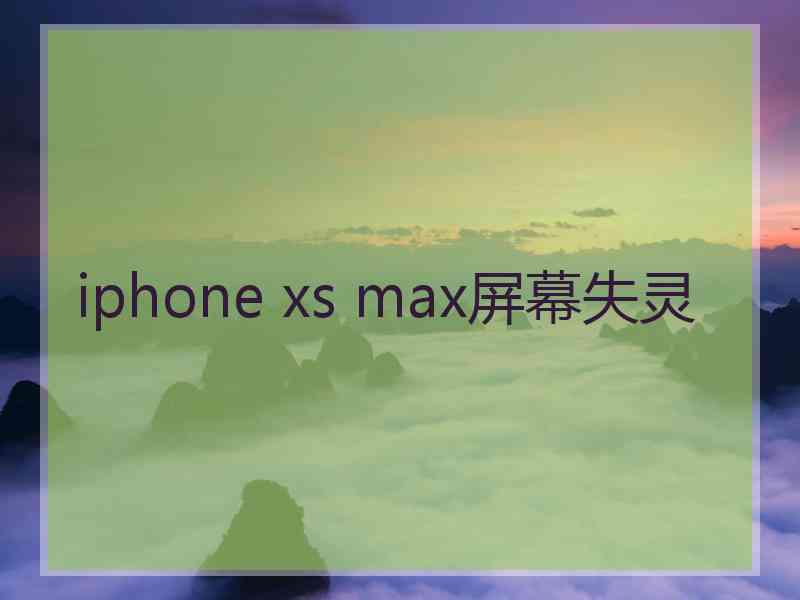 iphone xs max屏幕失灵