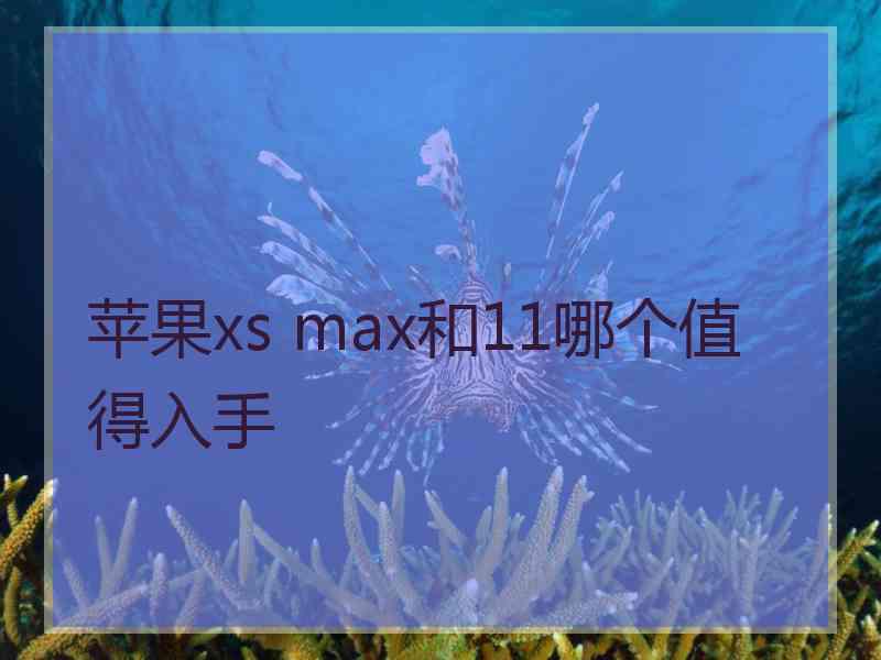 苹果xs max和11哪个值得入手