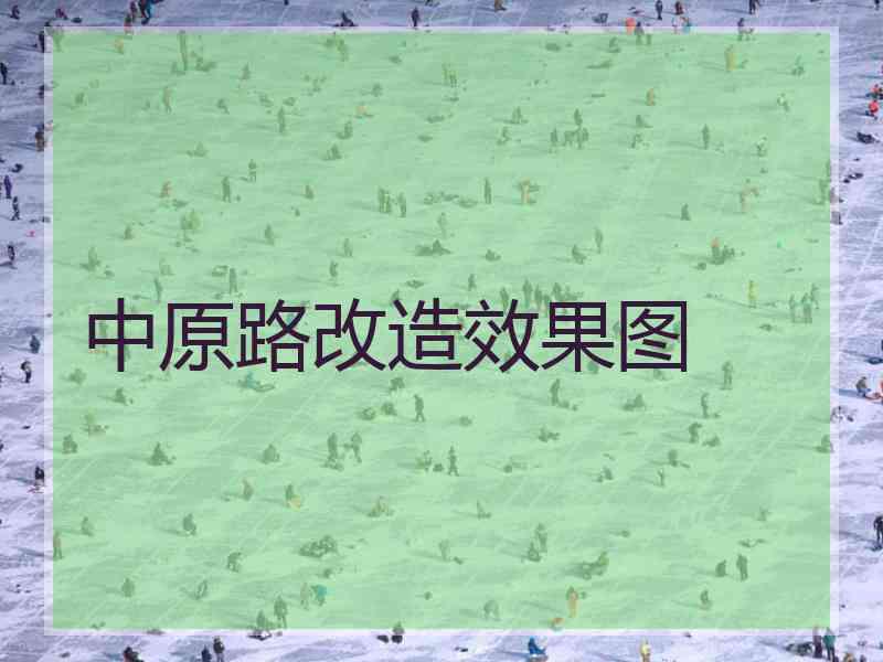 中原路改造效果图