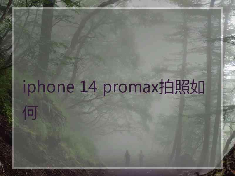 iphone 14 promax拍照如何