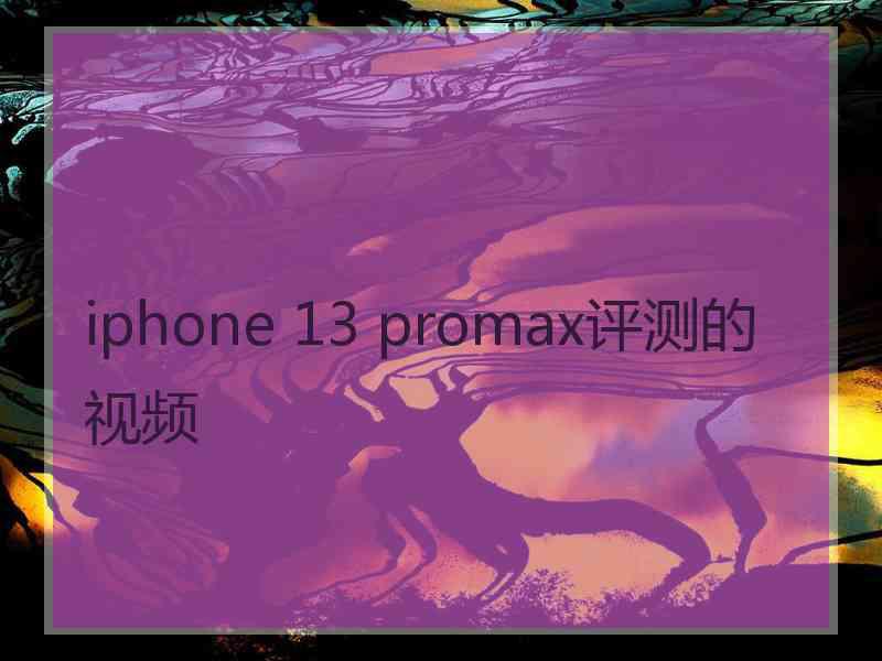 iphone 13 promax评测的视频