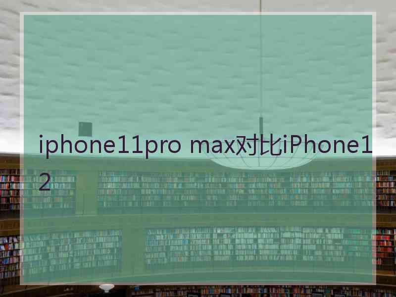 iphone11pro max对比iPhone12