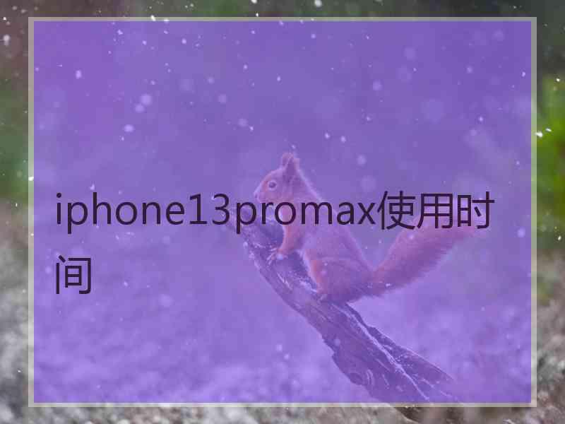 iphone13promax使用时间