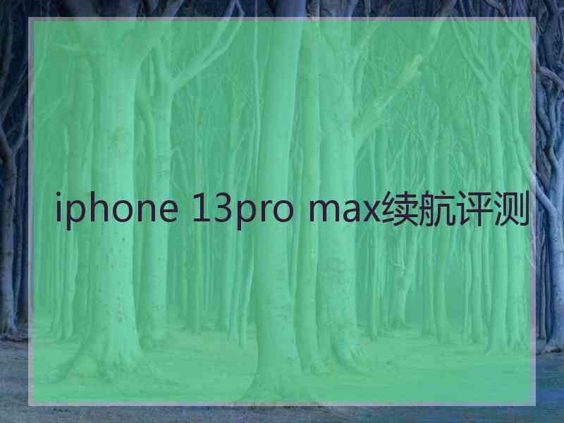 iphone 13pro max续航评测