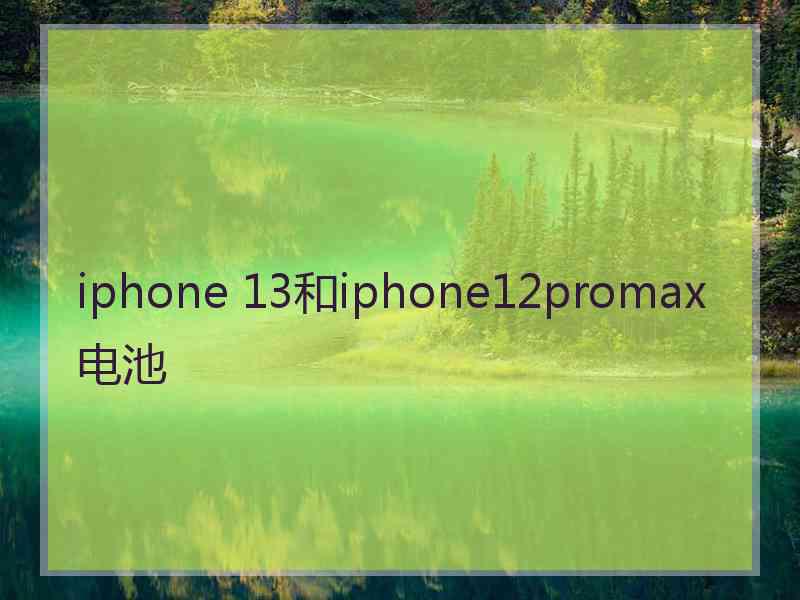 iphone 13和iphone12promax电池