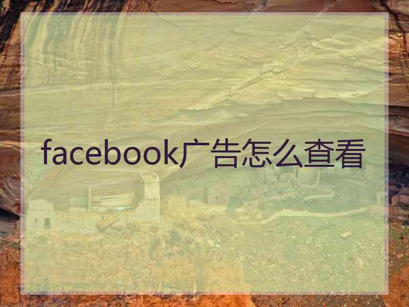 facebook广告怎么查看