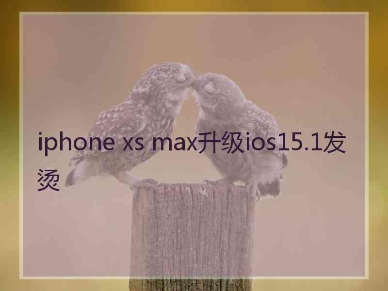 iphone xs max升级ios15.1发烫