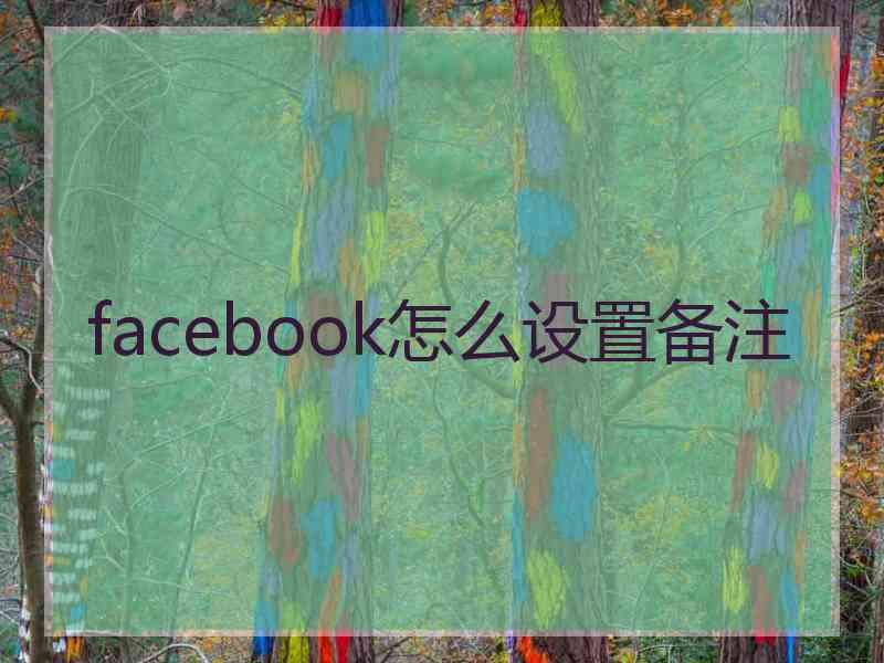 facebook怎么设置备注