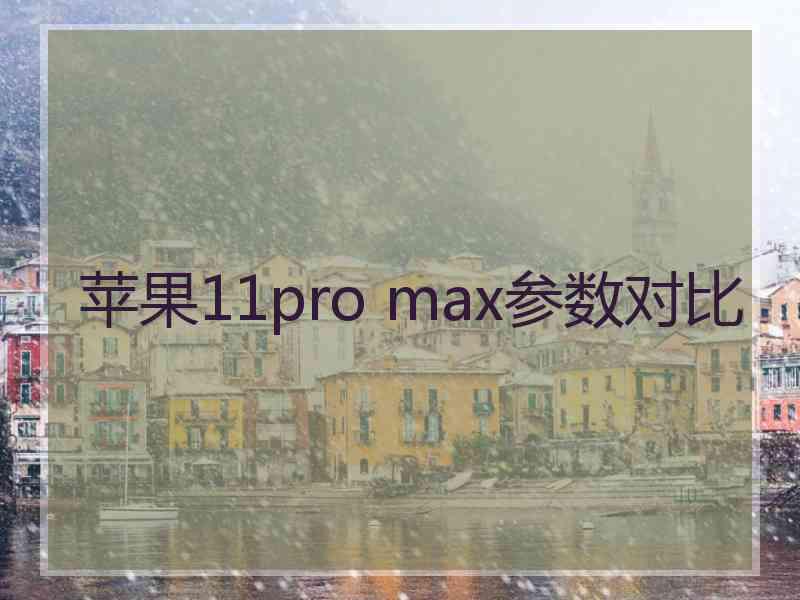 苹果11pro max参数对比