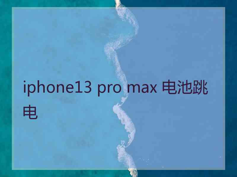 iphone13 pro max 电池跳电