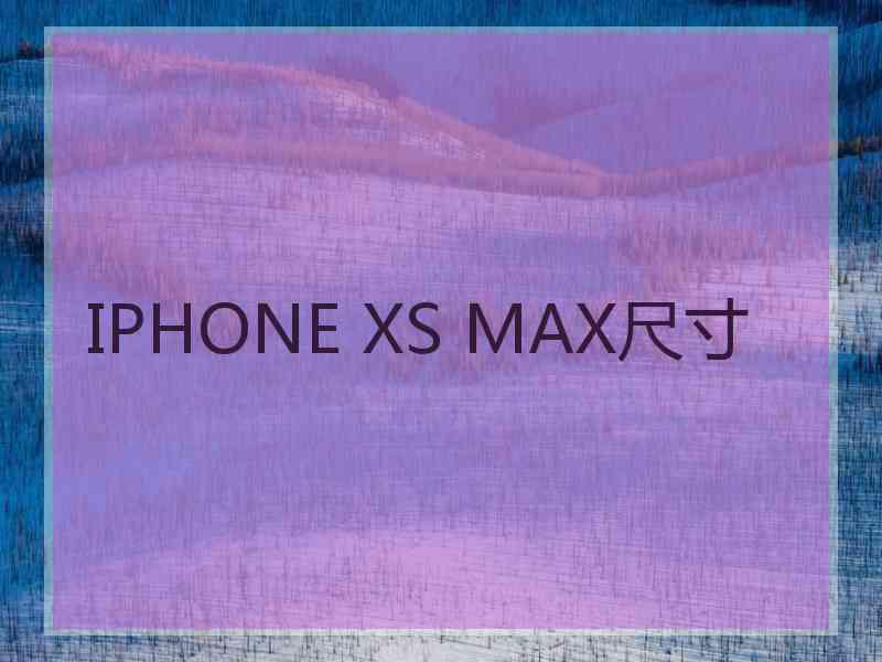 IPHONE XS MAX尺寸