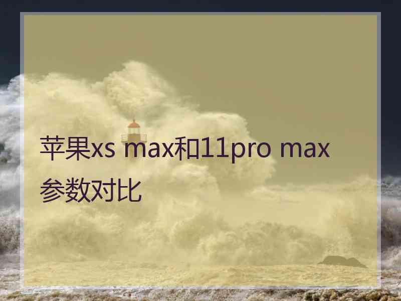 苹果xs max和11pro max参数对比