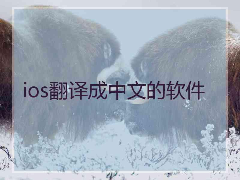 ios翻译成中文的软件