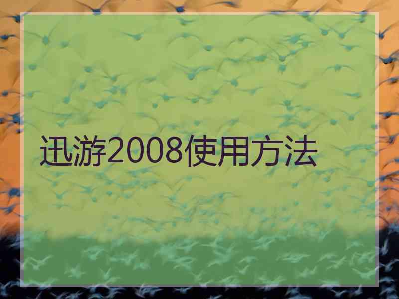 迅游2008使用方法