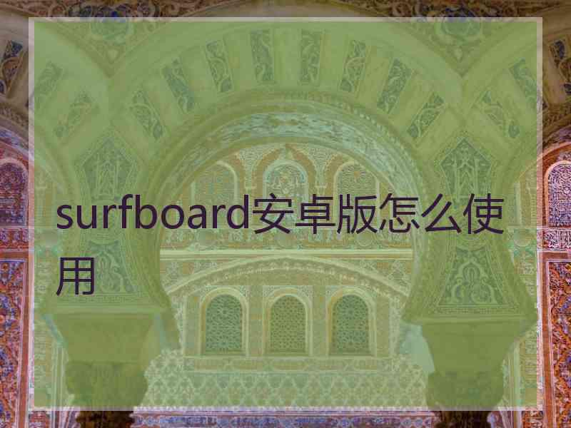 surfboard安卓版怎么使用