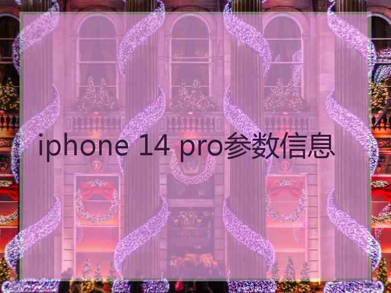 iphone 14 pro参数信息