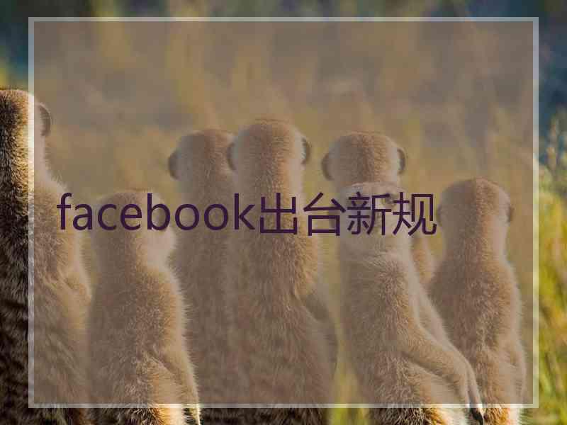 facebook出台新规