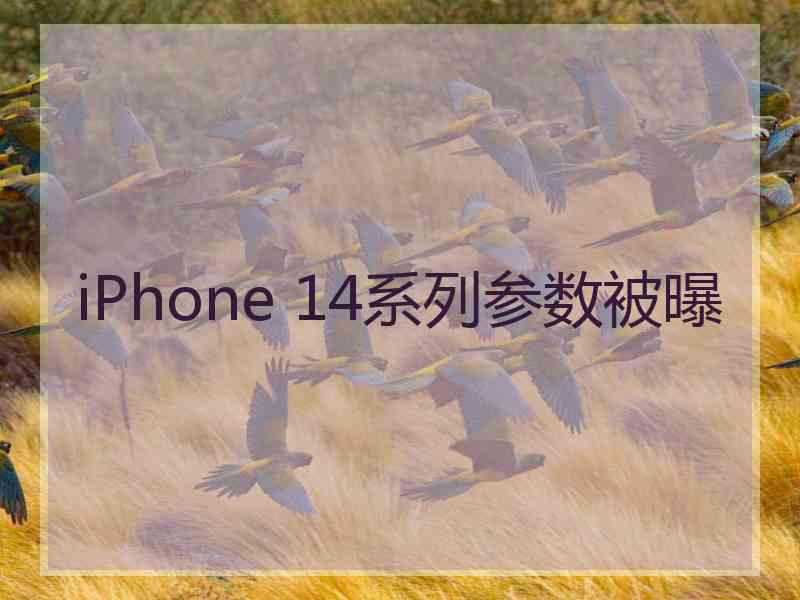 iPhone 14系列参数被曝