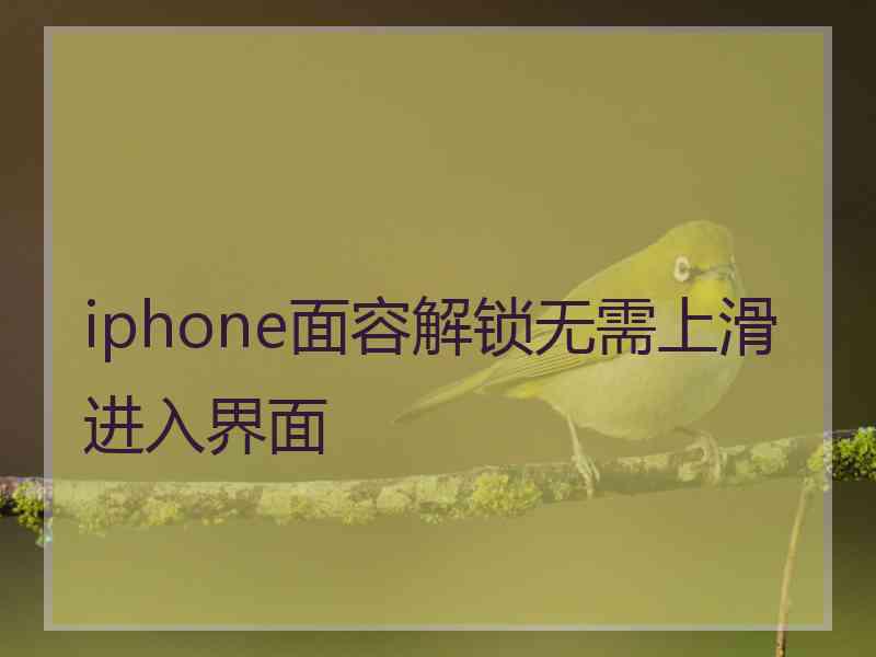 iphone面容解锁无需上滑进入界面