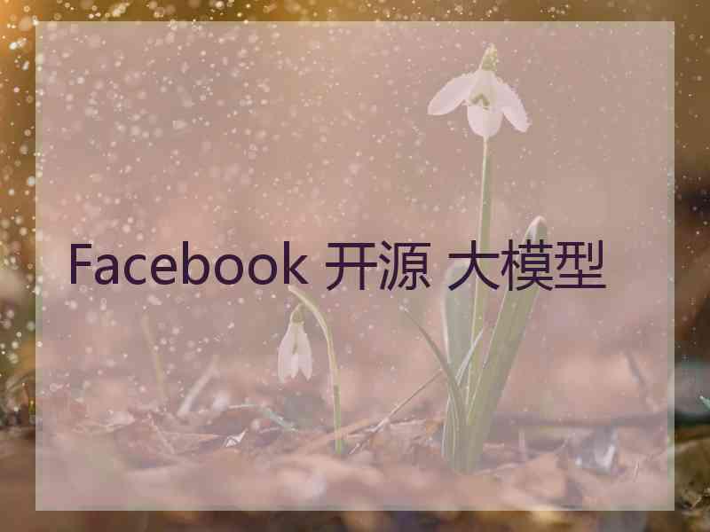 Facebook 开源 大模型