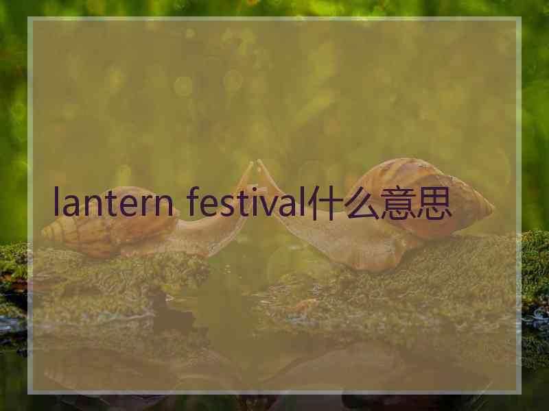 lantern festival什么意思