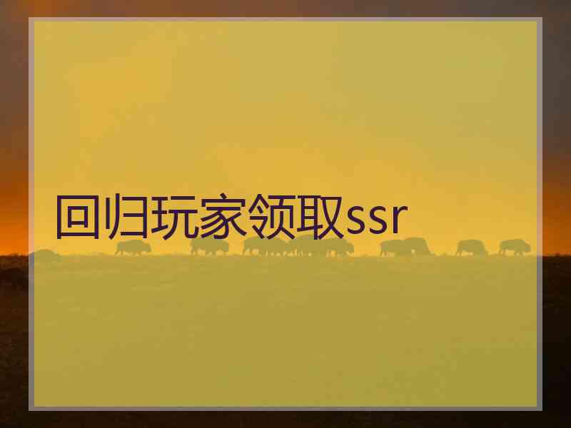 回归玩家领取ssr