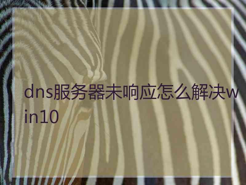 dns服务器未响应怎么解决win10