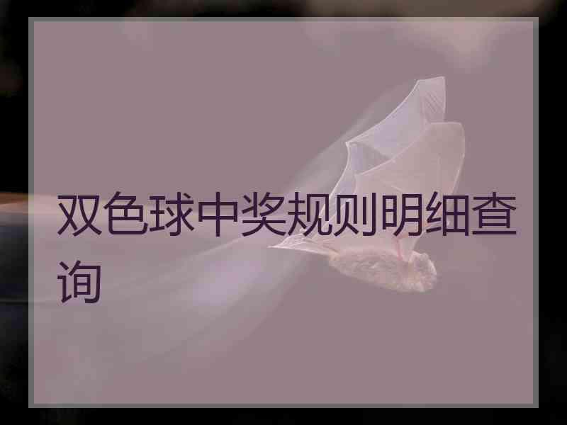 双色球中奖规则明细查询