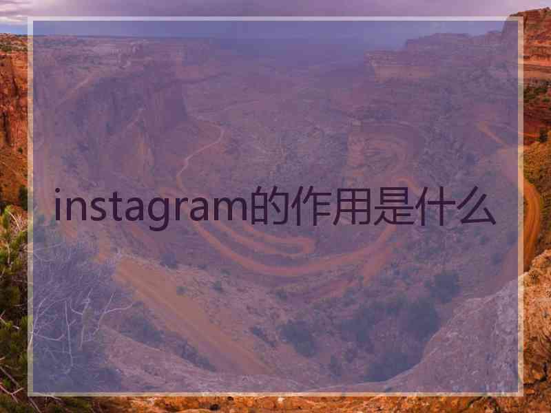 instagram的作用是什么