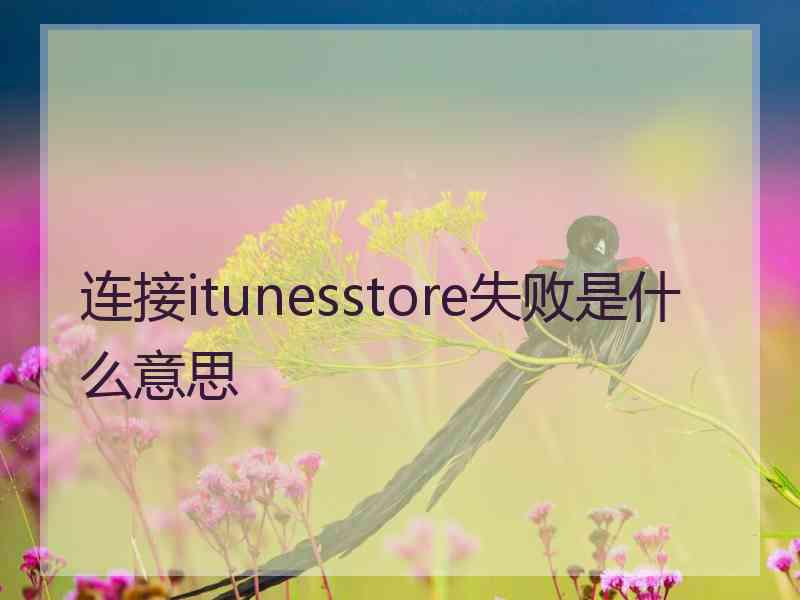 连接itunesstore失败是什么意思