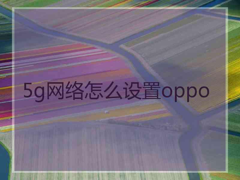 5g网络怎么设置oppo