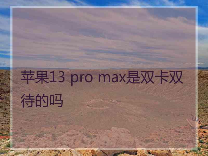 苹果13 pro max是双卡双待的吗