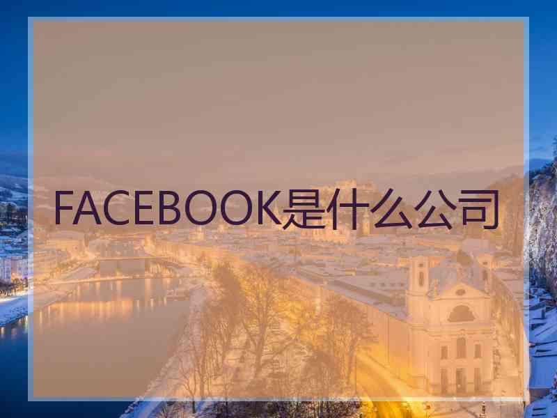 FACEBOOK是什么公司