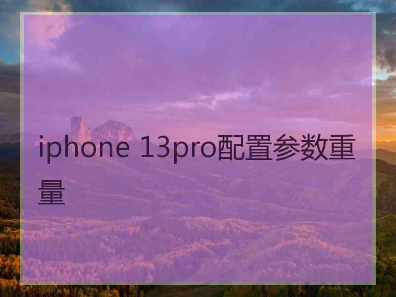 iphone 13pro配置参数重量