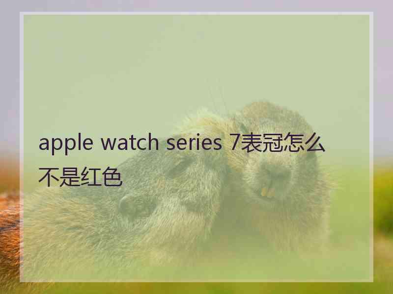 apple watch series 7表冠怎么不是红色