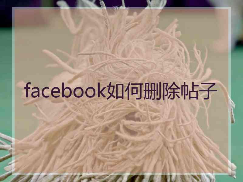 facebook如何删除帖子