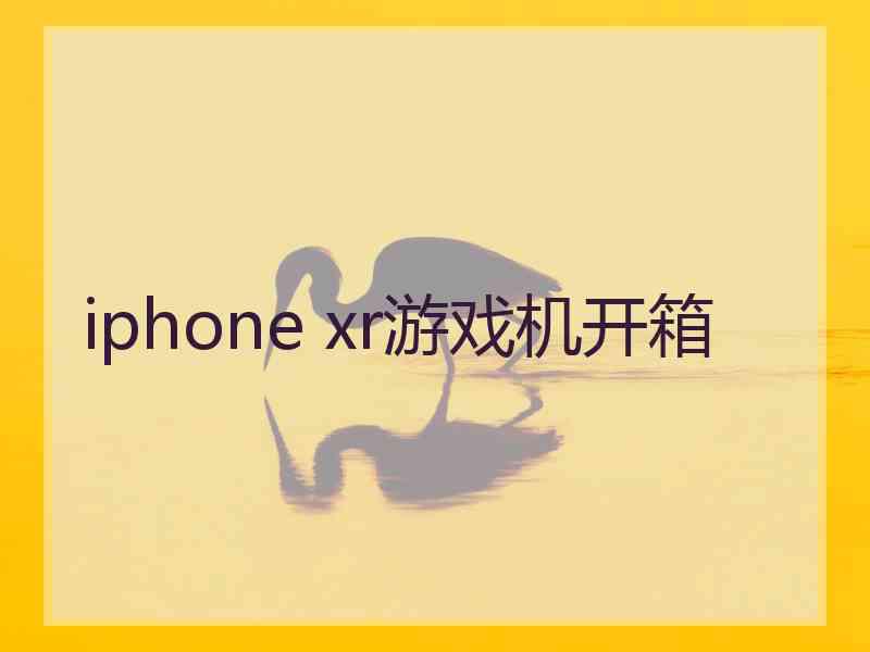 iphone xr游戏机开箱