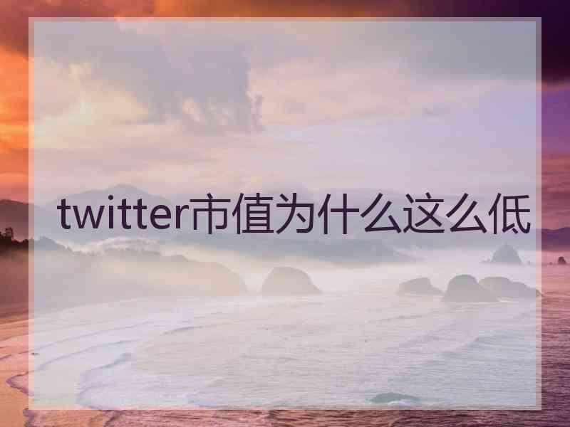 twitter市值为什么这么低