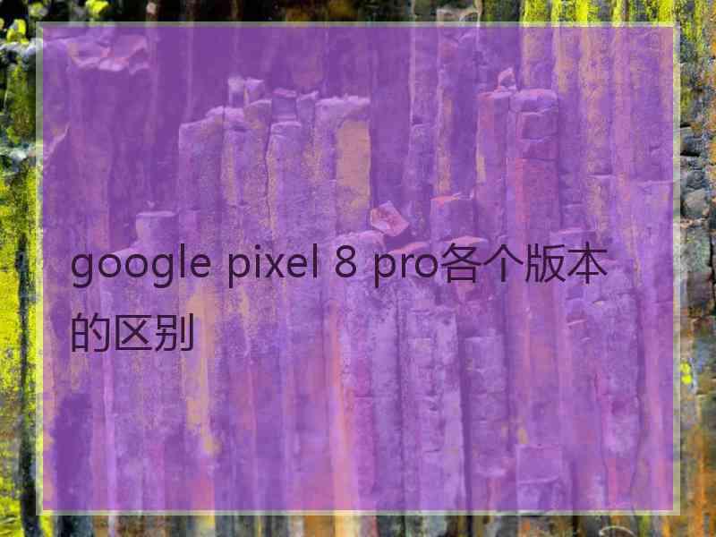 google pixel 8 pro各个版本的区别