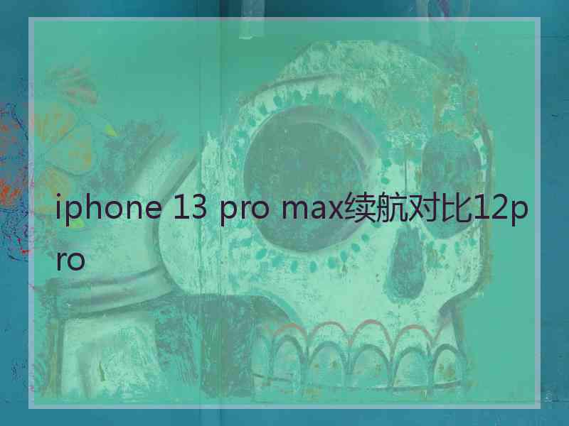 iphone 13 pro max续航对比12pro