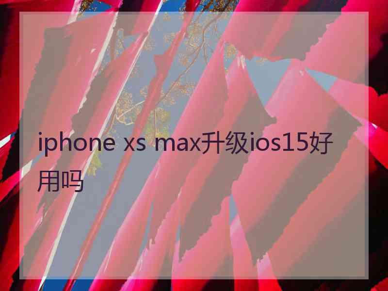 iphone xs max升级ios15好用吗