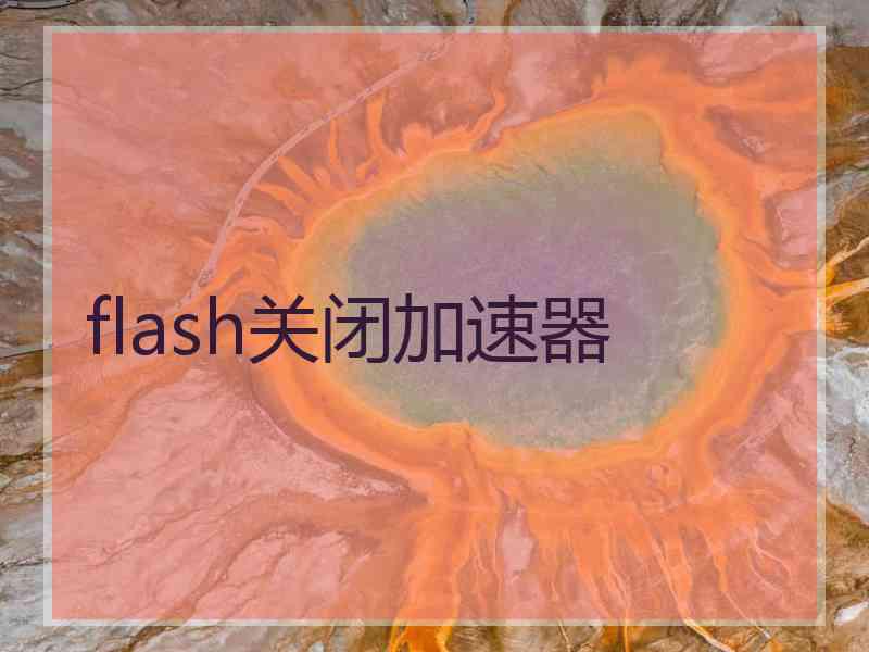 flash关闭加速器