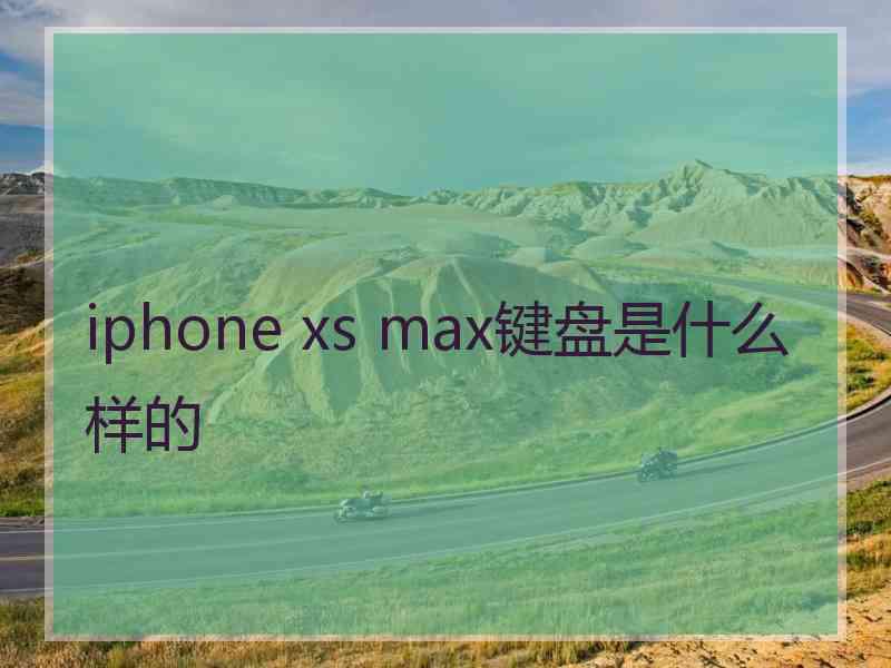 iphone xs max键盘是什么样的