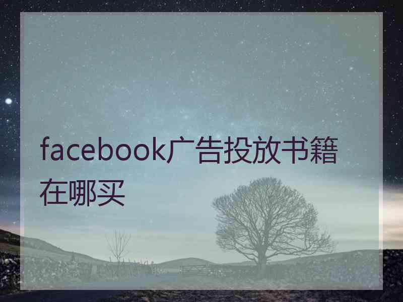 facebook广告投放书籍在哪买