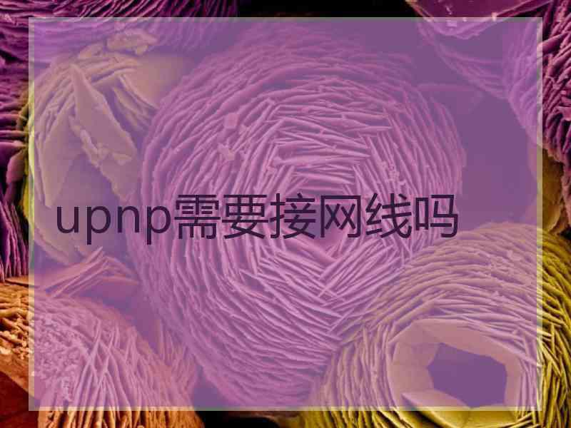 upnp需要接网线吗