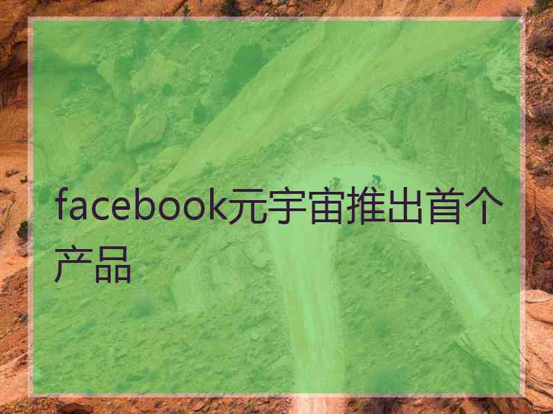 facebook元宇宙推出首个产品