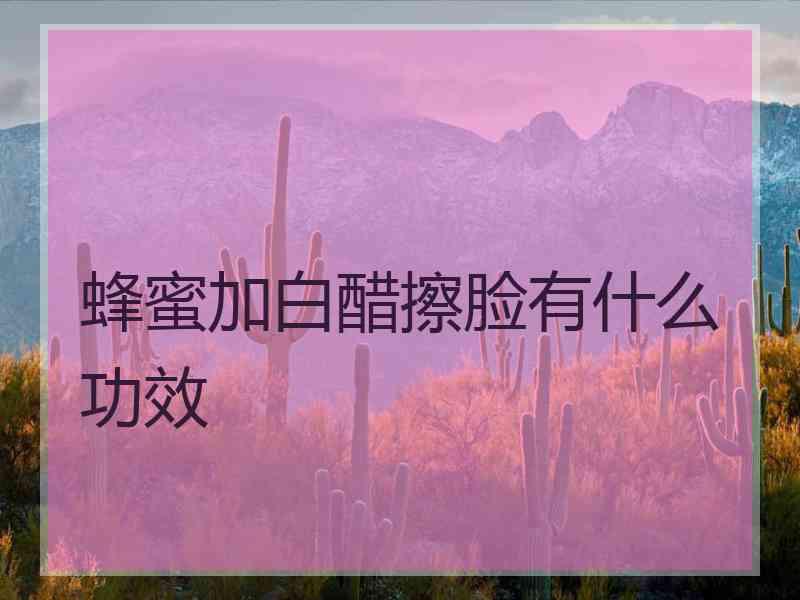 蜂蜜加白醋擦脸有什么功效