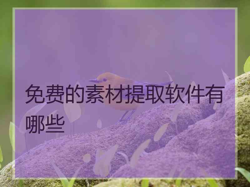 免费的素材提取软件有哪些