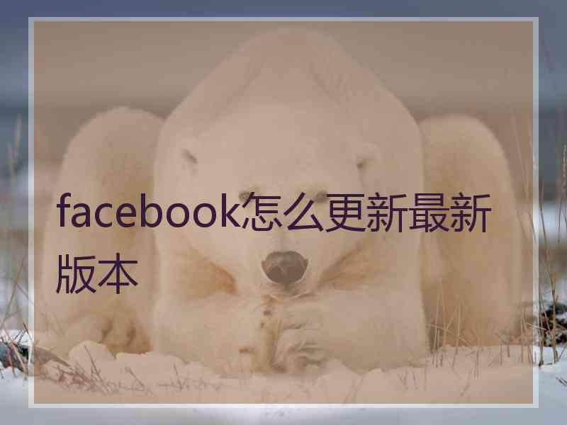 facebook怎么更新最新版本